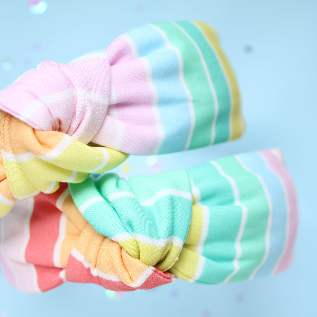RAINBOW STRIPES Knotted Headband