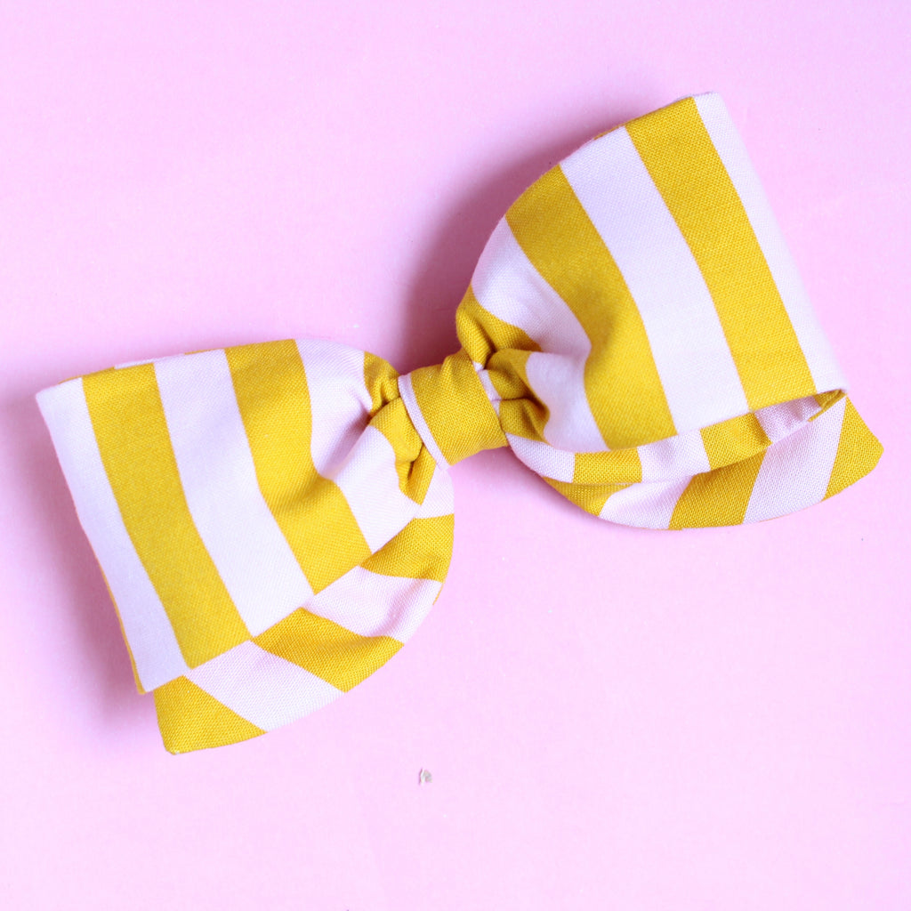 YELLOW/PINK STRIPES Ava Bow